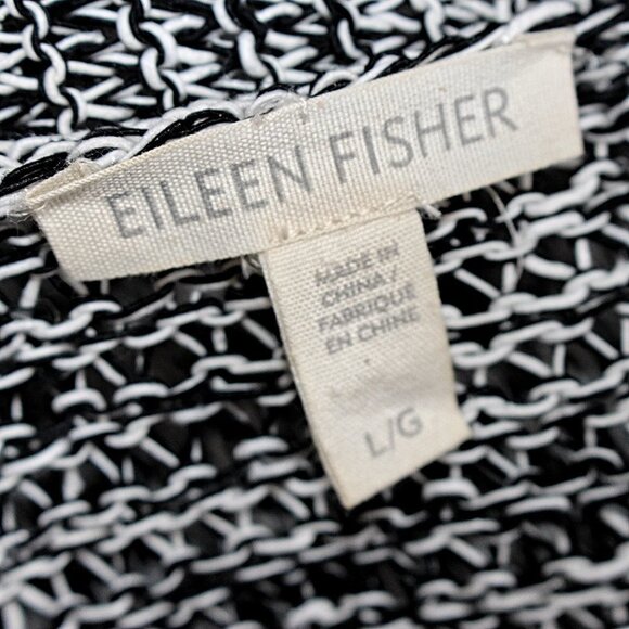 Eileen Fisher - Cap Sleeve, Open Front Cardigan in Melange Linen Grain Twist - L - Picture 3 of 10